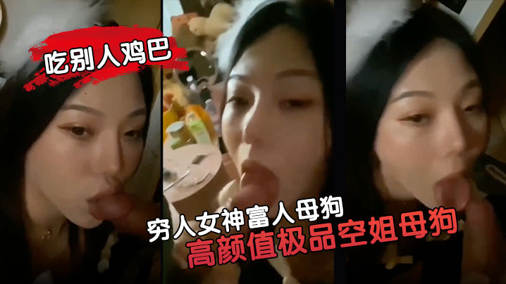 【穷人女神富人母狗】高颜值极品空姐母狗属性拉 你的女神就是这样吃别人鸡巴的